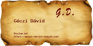 Géczi Dávid névjegykártya